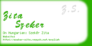 zita szeker business card